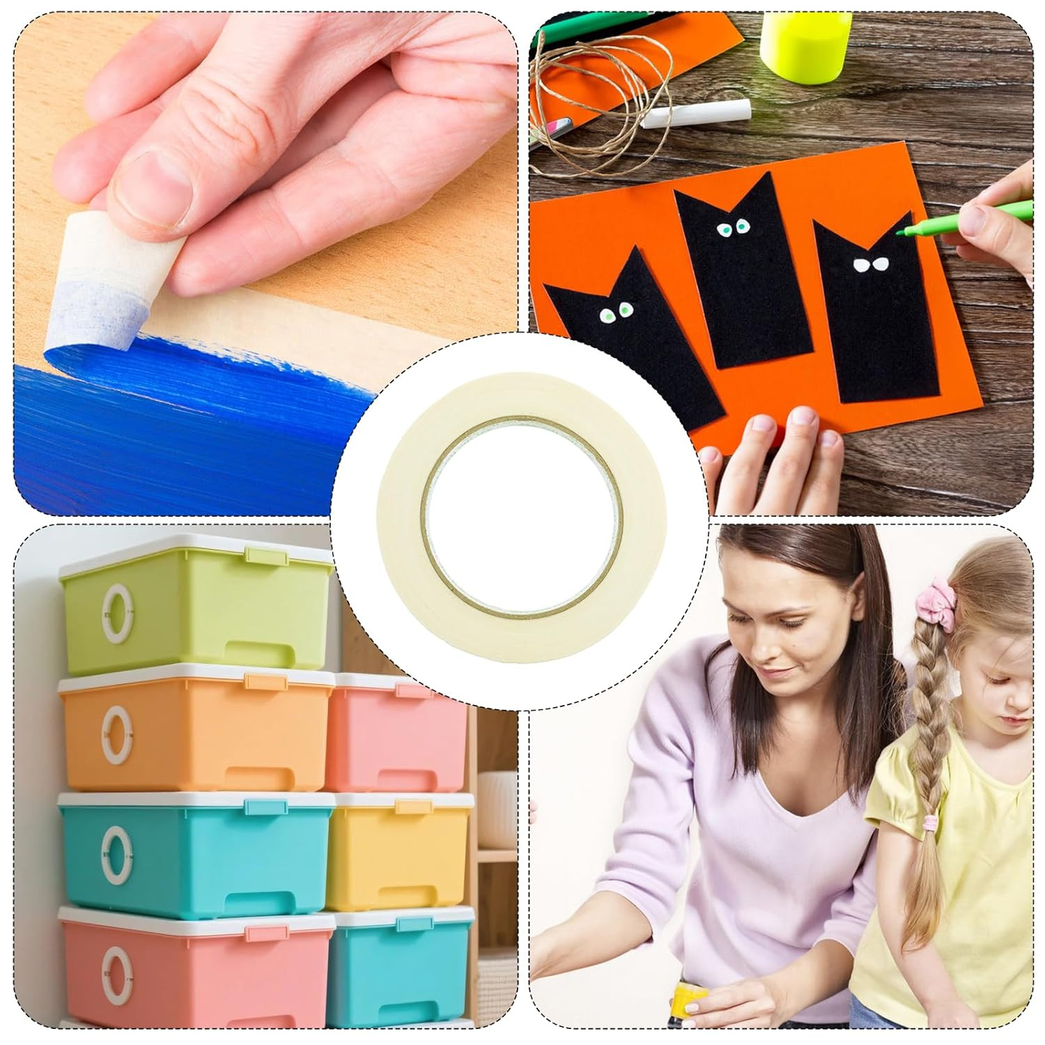 30 Rolls Masking Tape 0.8 Inch, 55 Yards Adhesive General Purpose Maskin