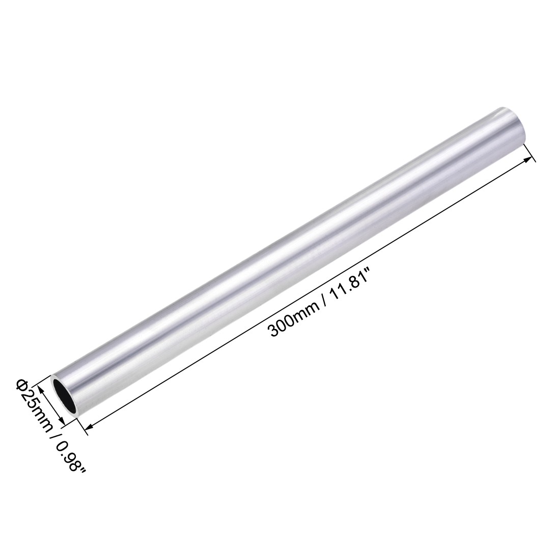 25mm OD 20mm Inner Dia 300mm Length 6063 Aluminum Round Tube for DIY Seamless