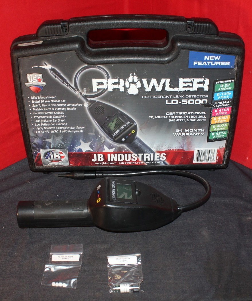 JB Industries LD-5000 Prowler Refrigerant Leak Detector w/case AO4080787