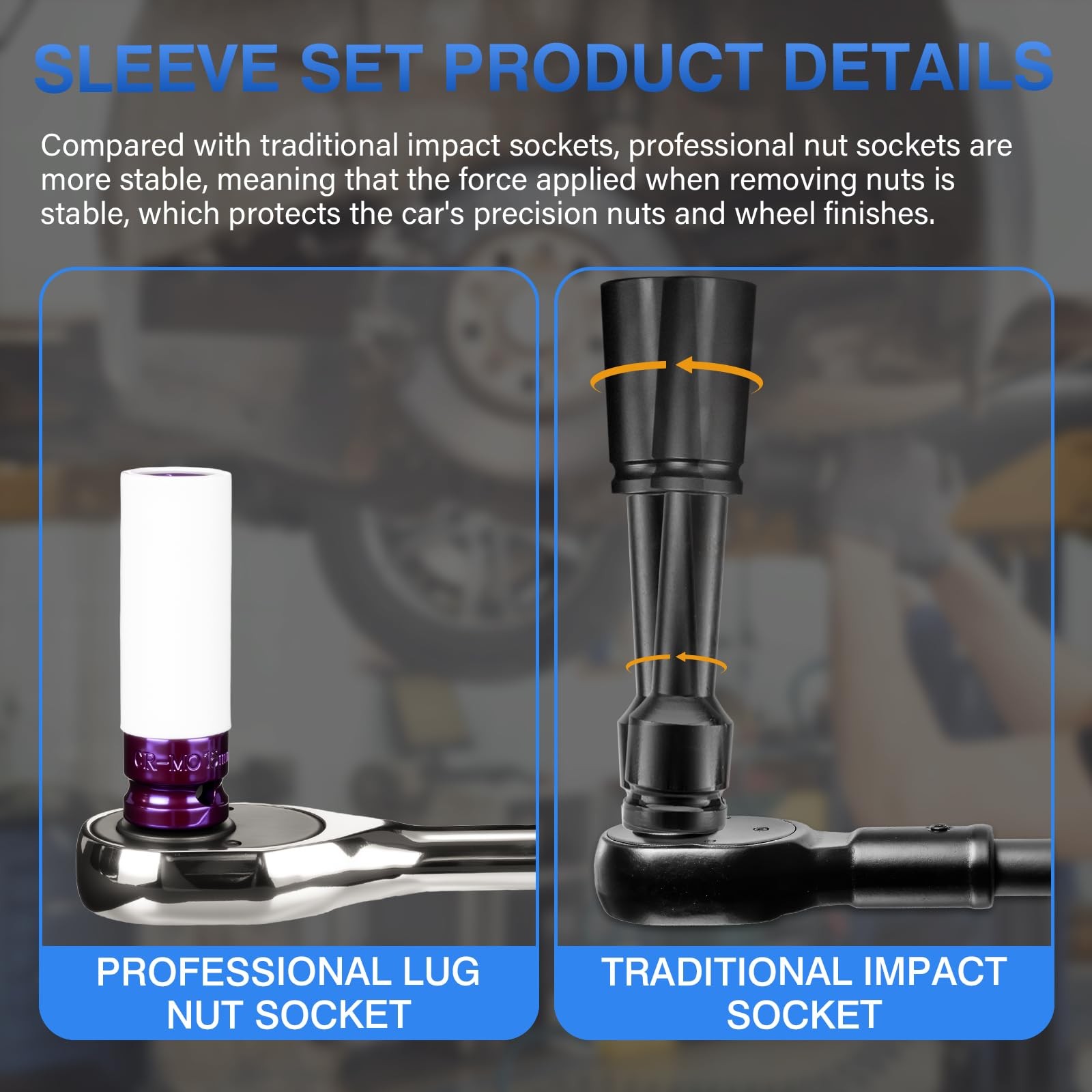 1/2″ 15mm Drive Wheel Protector Impact Socket, Lug Nut
