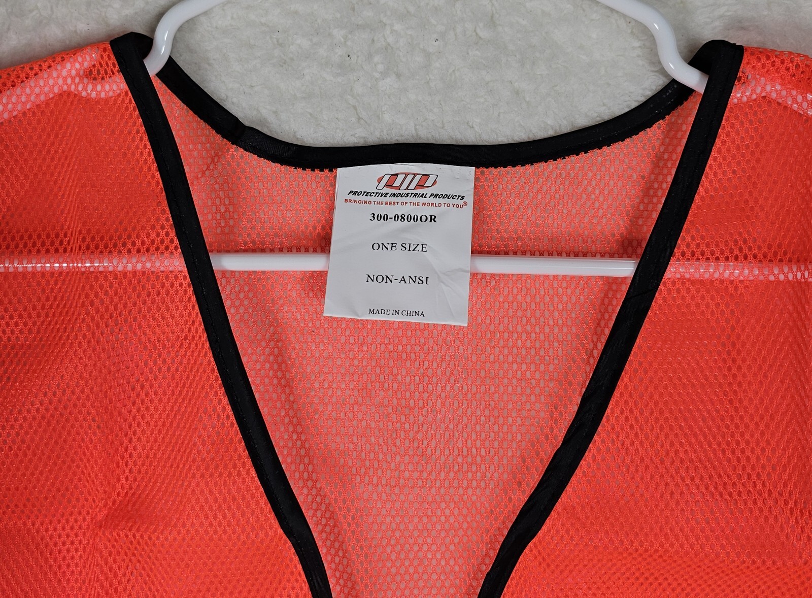 New PIP Hi-Visibility Orange Safety Vest, Mesh, One Size, NON-ANSI, New