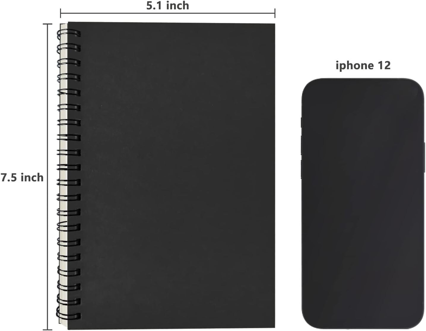 DSTELIN Blank Spiral Notebook, 2-Pack 100 Pages / 50 Sheets, 7.5 inch x 5.1 inch