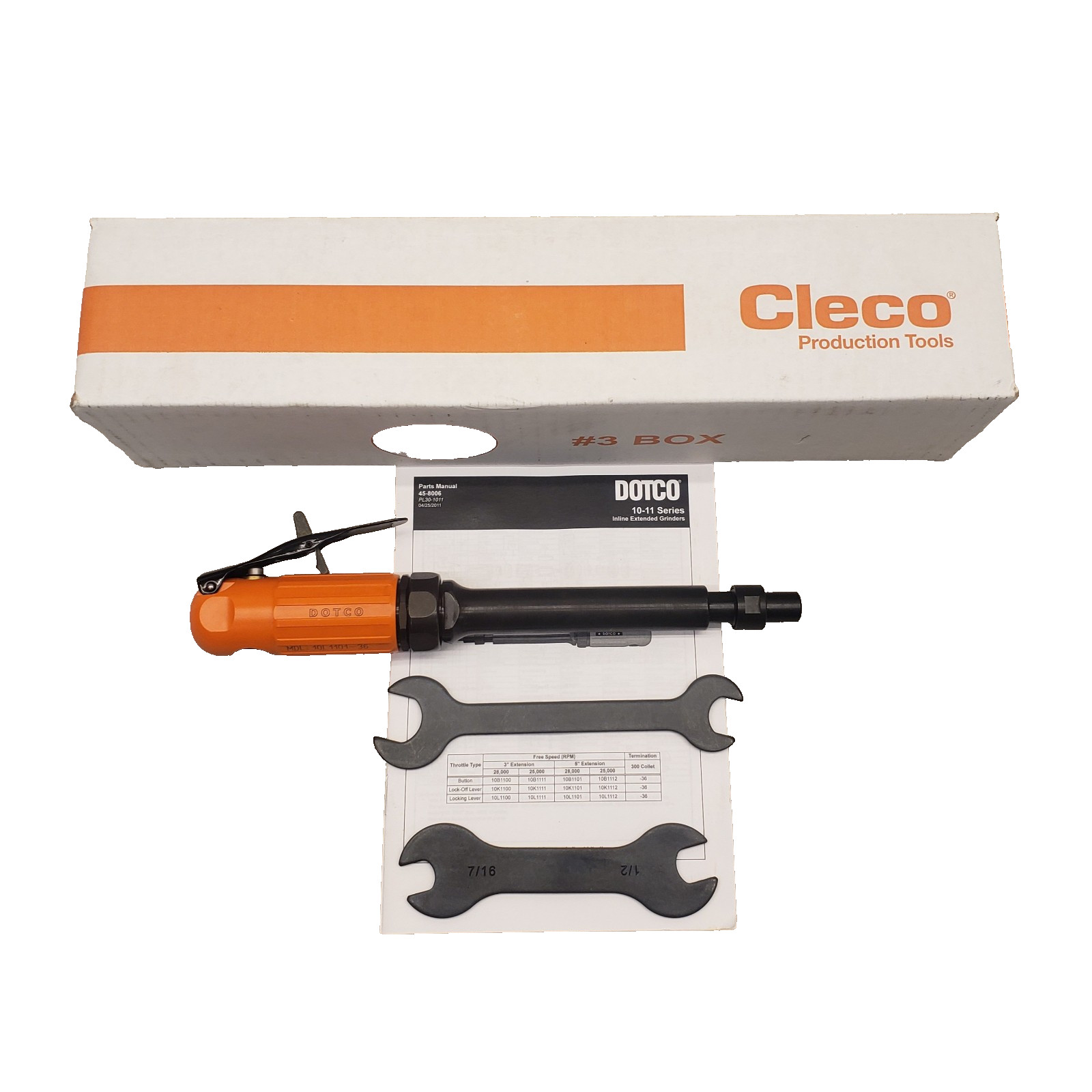 Cleco DOTCO 10L1101-36 Die Grinder 0.3 hp 28,000 RPM 1/4″ Collet 9-7/8″ – 24D713