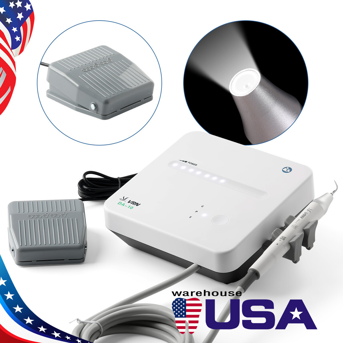 Dental Piezo Ultrasonic Scaler fit EMS Cavitron LED Handpiece with Tips