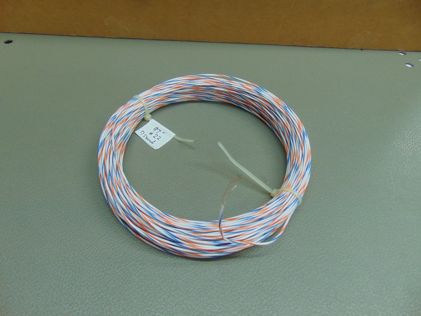 97 feet 22 AWG Silver Plated PTFE (Teflon) Wire White/Orange/blue 7 strands SPC