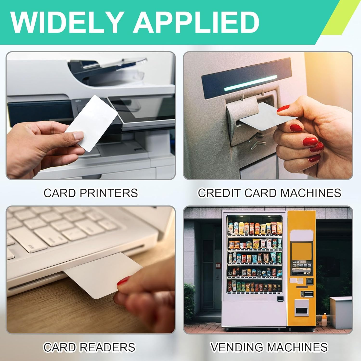 200 Pcs Credit Card Reader Cleaner Cards Cr80 Card Reader Cleaning Dual Side Sca