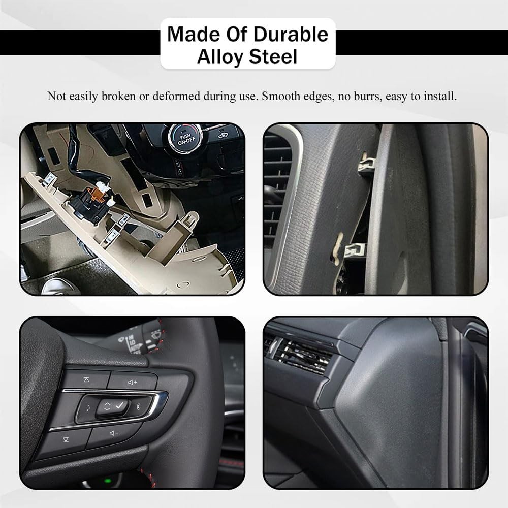 100Pcs 10 Sizes Auto Car U-Clip Metal Trim Panel Spring Clip Trim Moulding Clip
