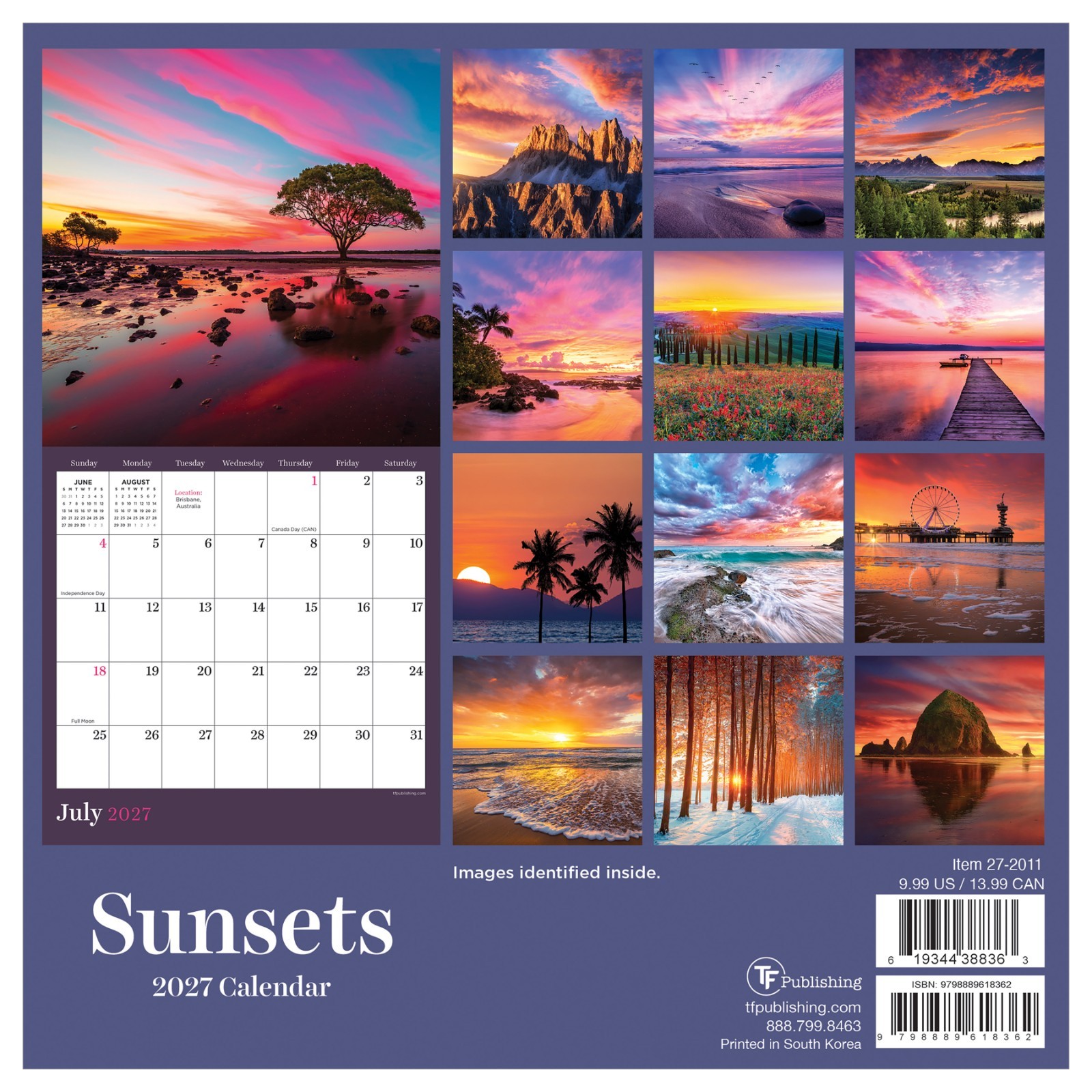 2027 Sunsets Mini Calendar