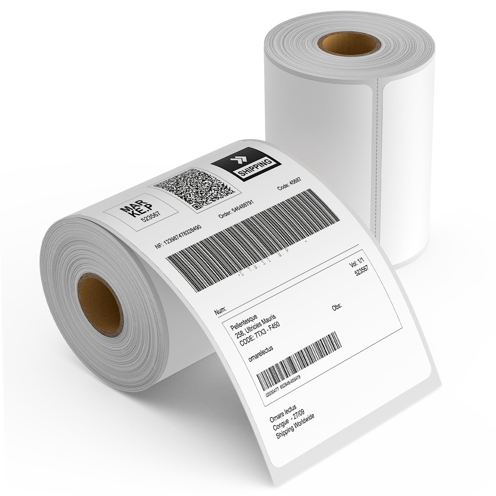 2 Rolls 4″ x 6″ Direct Thermal Printer Label, 250 Labels/Roll, Total 500 Ther…