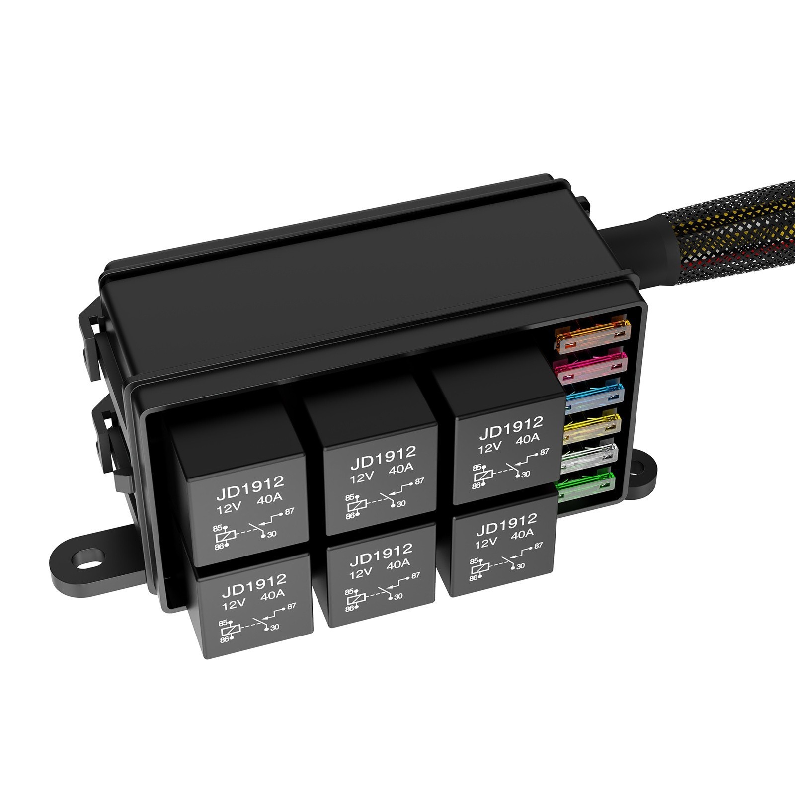 Waterproof 12V Relay Fuse Box Kit with Pre-Wired Harness for Automotive Use