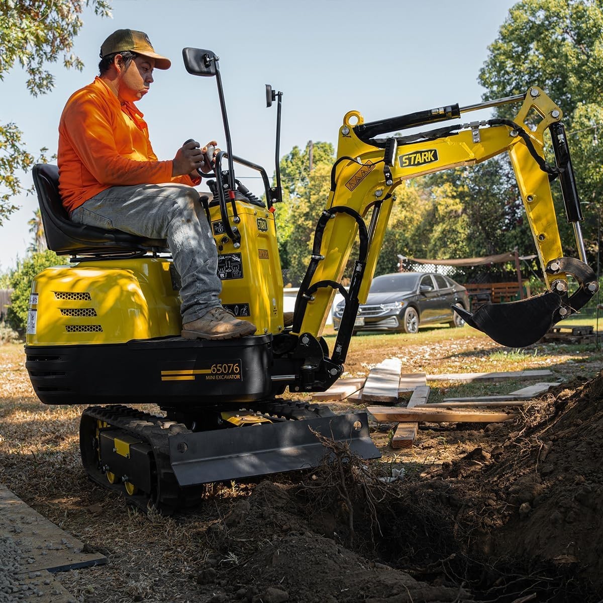 Stark USA 10HP Mini Excavator Hydraulic Digger 306cc Gas Engine Tracked Crawler