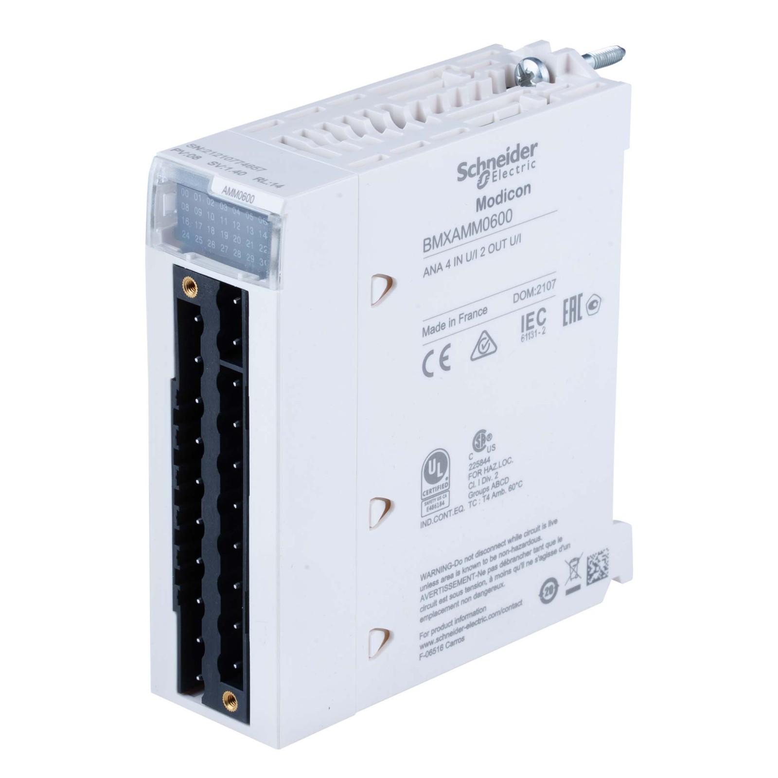 Schneider BMXAMM0600 Modicon X80 20-Way 1-Connector Analog I/O Module 4I/2O
