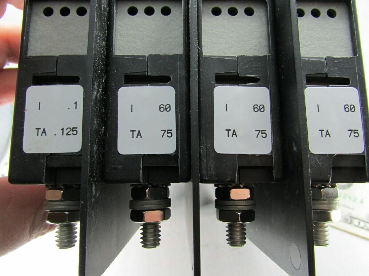 Airpax Sensata 60A 4-Pole Circuit Breakers 229-4-36991-7 Magnetic Trip Hydraulic