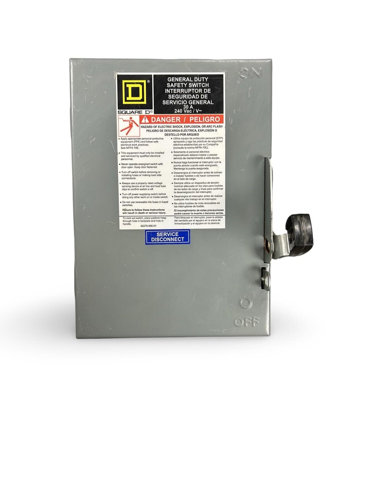 Square D D221N 30A Safety Switch