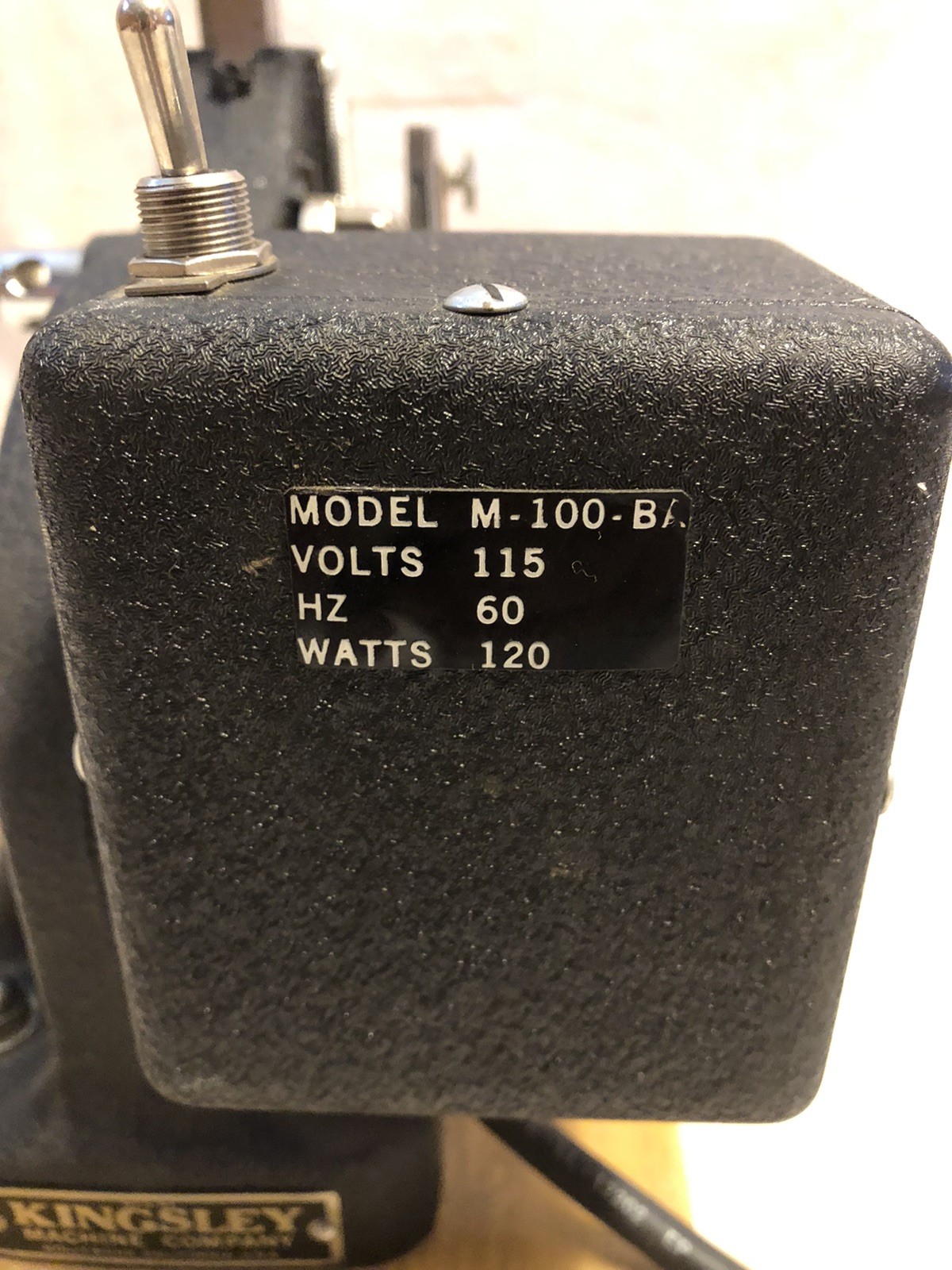 Kingsley Model M-100-BA Hot Foil Stamp Press Machine (Works) No Handle Or Stamps