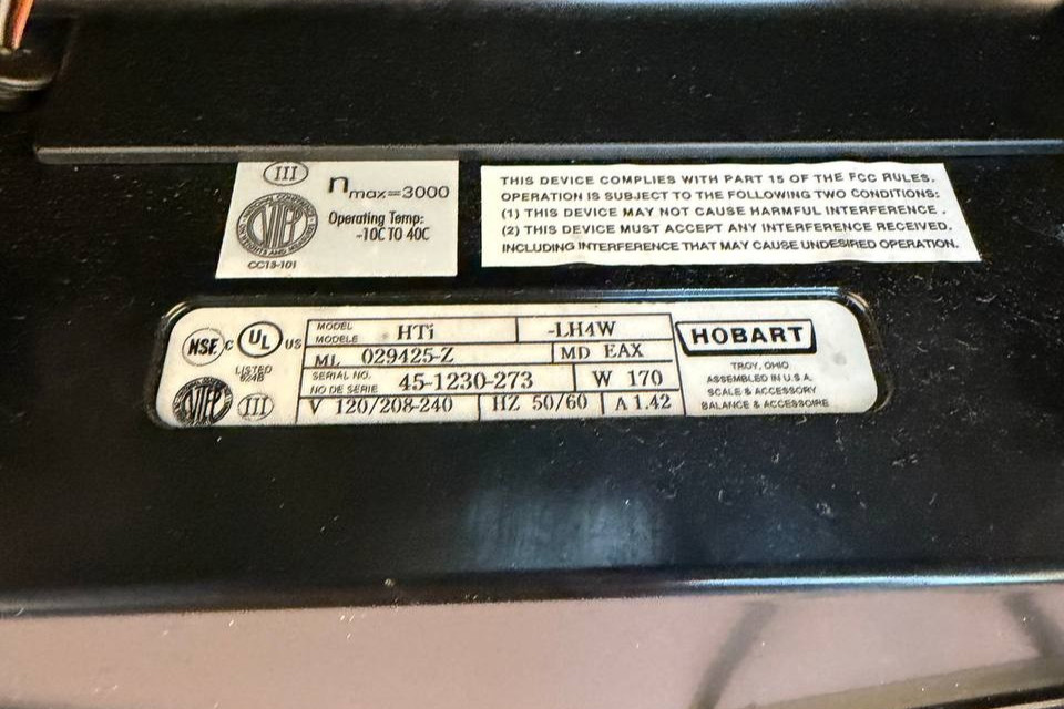 Hobart HTi-LH4W Touchscreen Label Printing Scale | PARTS ONLY