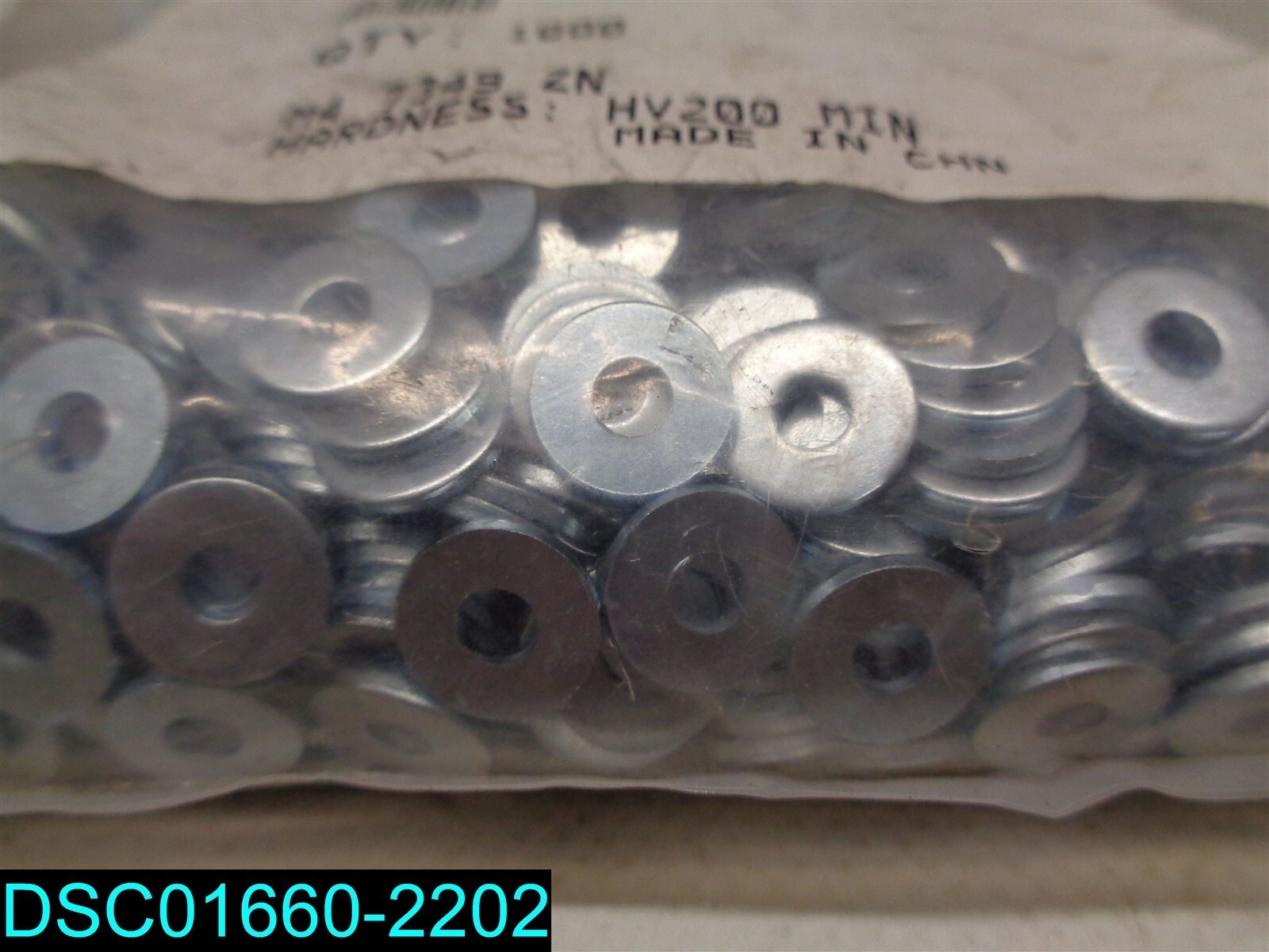 QTY=1000: 7349 M4 Thick Flat Washer Steel Zinc Plated