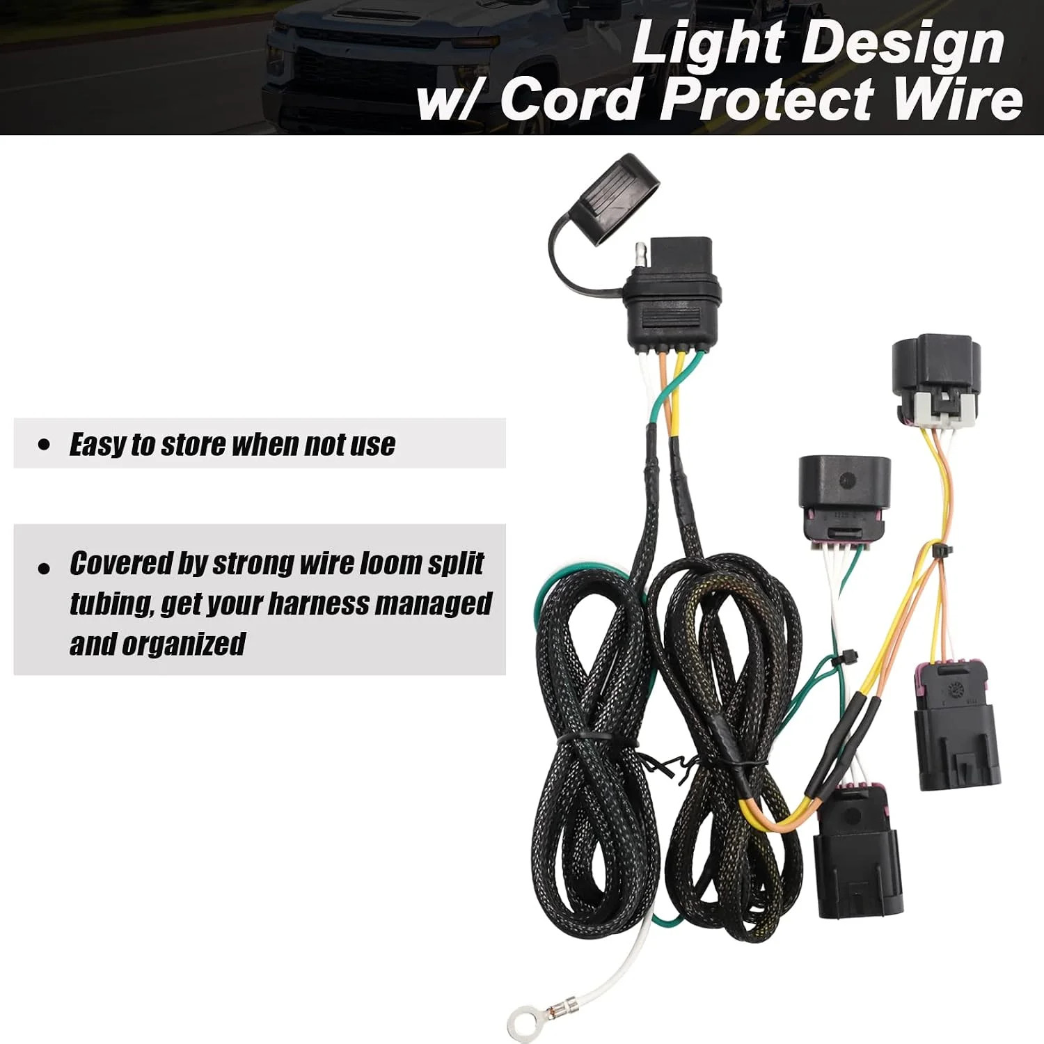 MECMO 4 Pin Trailer Wiring Harness for Chevrolet Equinox/GMC Terrain 2010-2017,