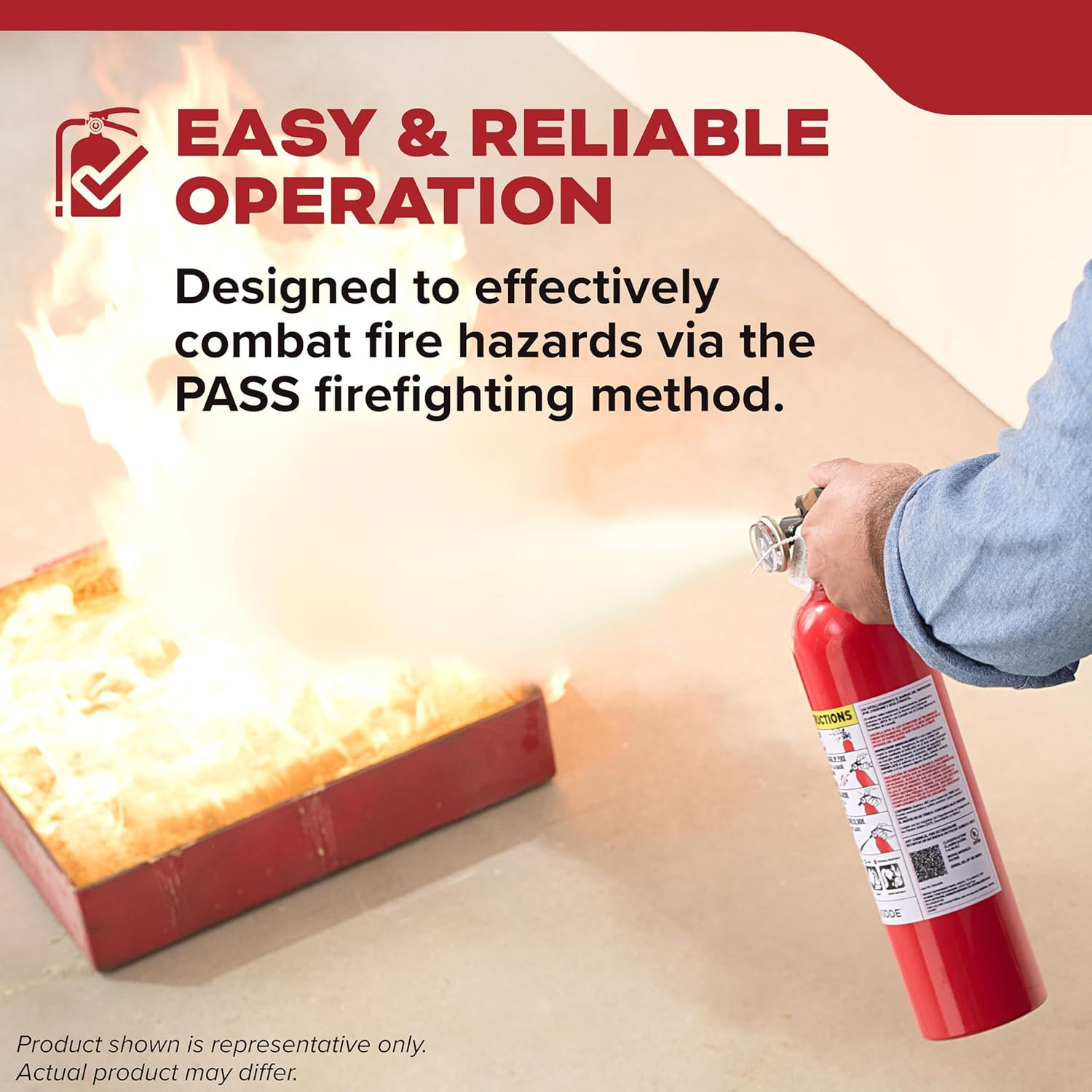 Fire Extinguisher for Home & Office Use, 5-B:C, 3.2 Lbs., USCG Approved with …