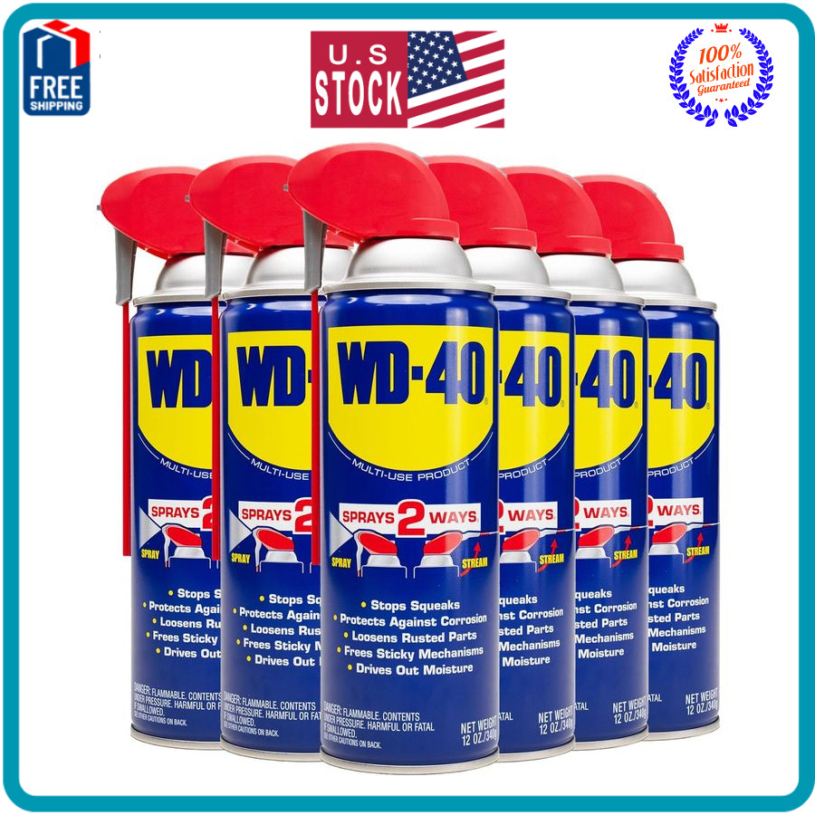 WD40 MultiUse Product with Smart Straw Sprays 2 Ways, 12 OZ [6Pack]