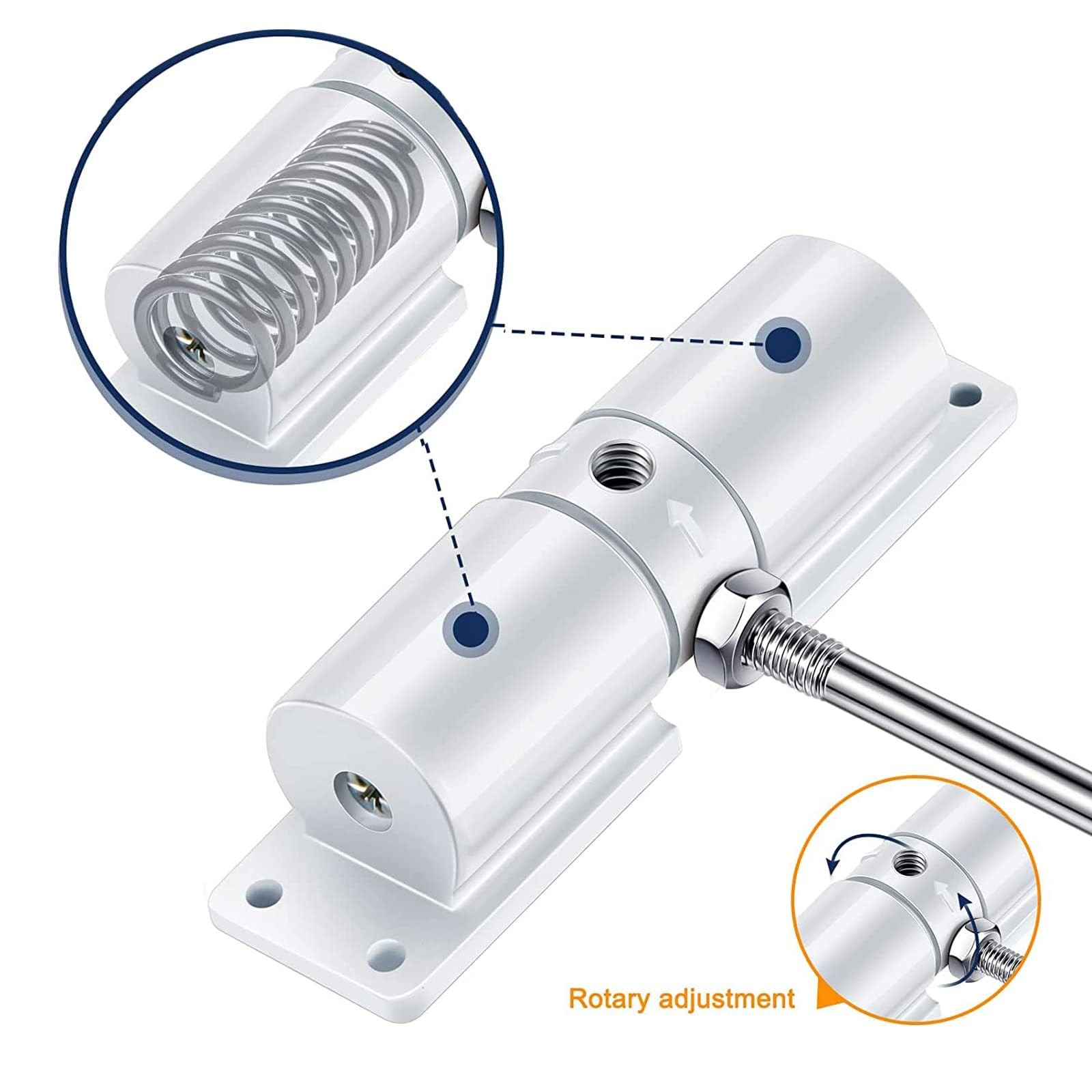 Automatic Door Closer, Zinc Alloy Safety Spring Door Closer Adjustable 30 kg Clo
