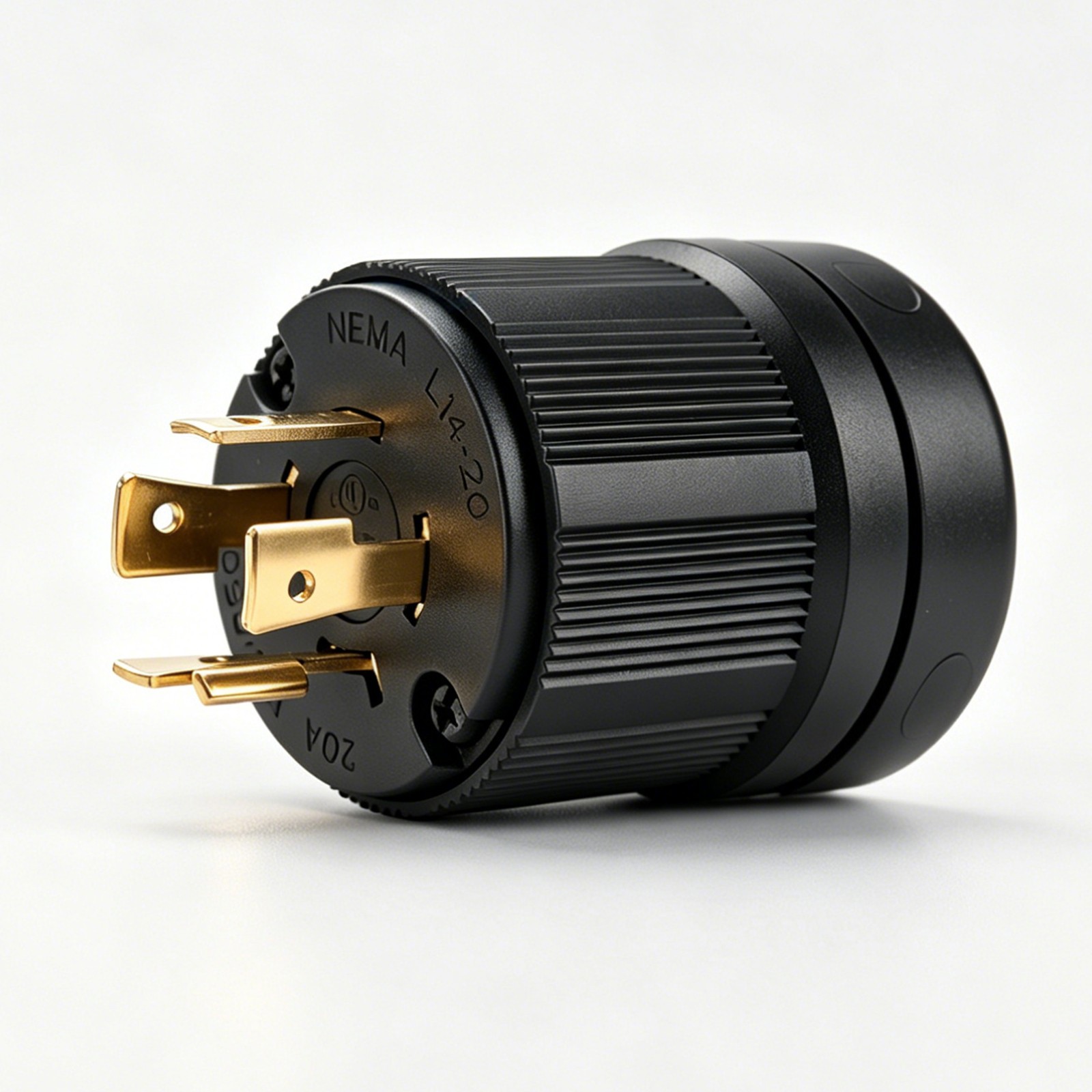 L14-20P Twist Lock Male Plug – 20 Amp 125/250V NEMA Generator Connector –Black