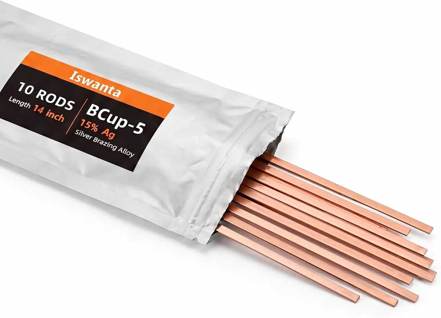 BCuP-5 15% Silver Brazing Rods, 10 Flat Sticks 0.050″ x 1/8″ x 14″ for Copper Tu