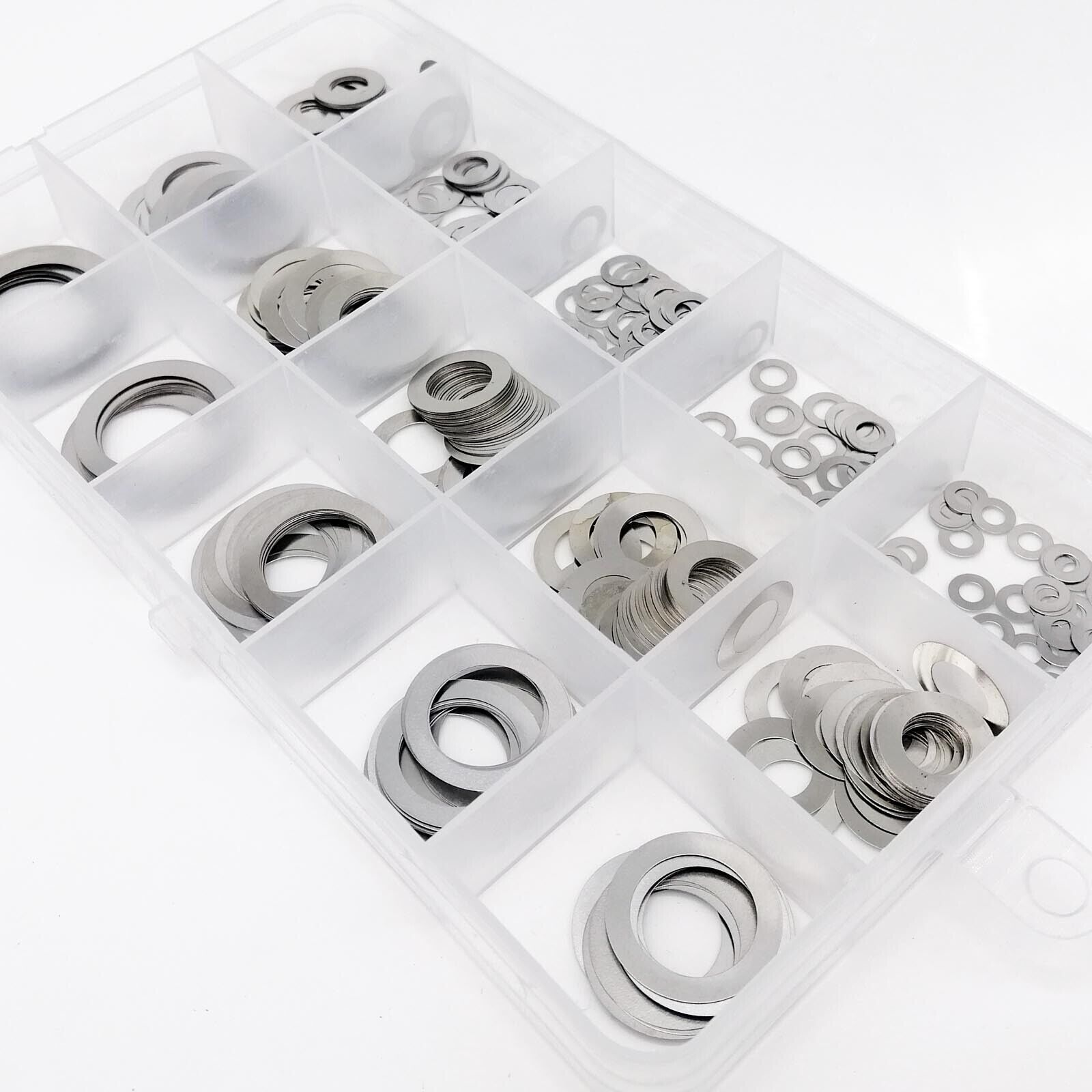 600pcs M3-M20 304 Thin Flat Washer Adjusting Shim Plain Gasket Kit Set 0.1mm