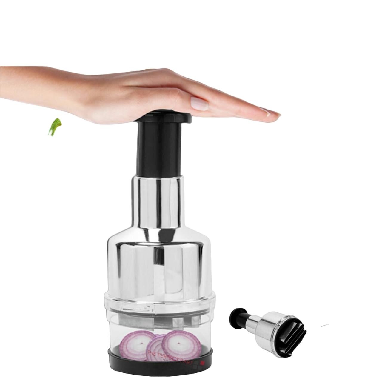 The Perfect Part Vegetable Cutter – Food Veggie Onion 8.75”H x 3”L, Silver