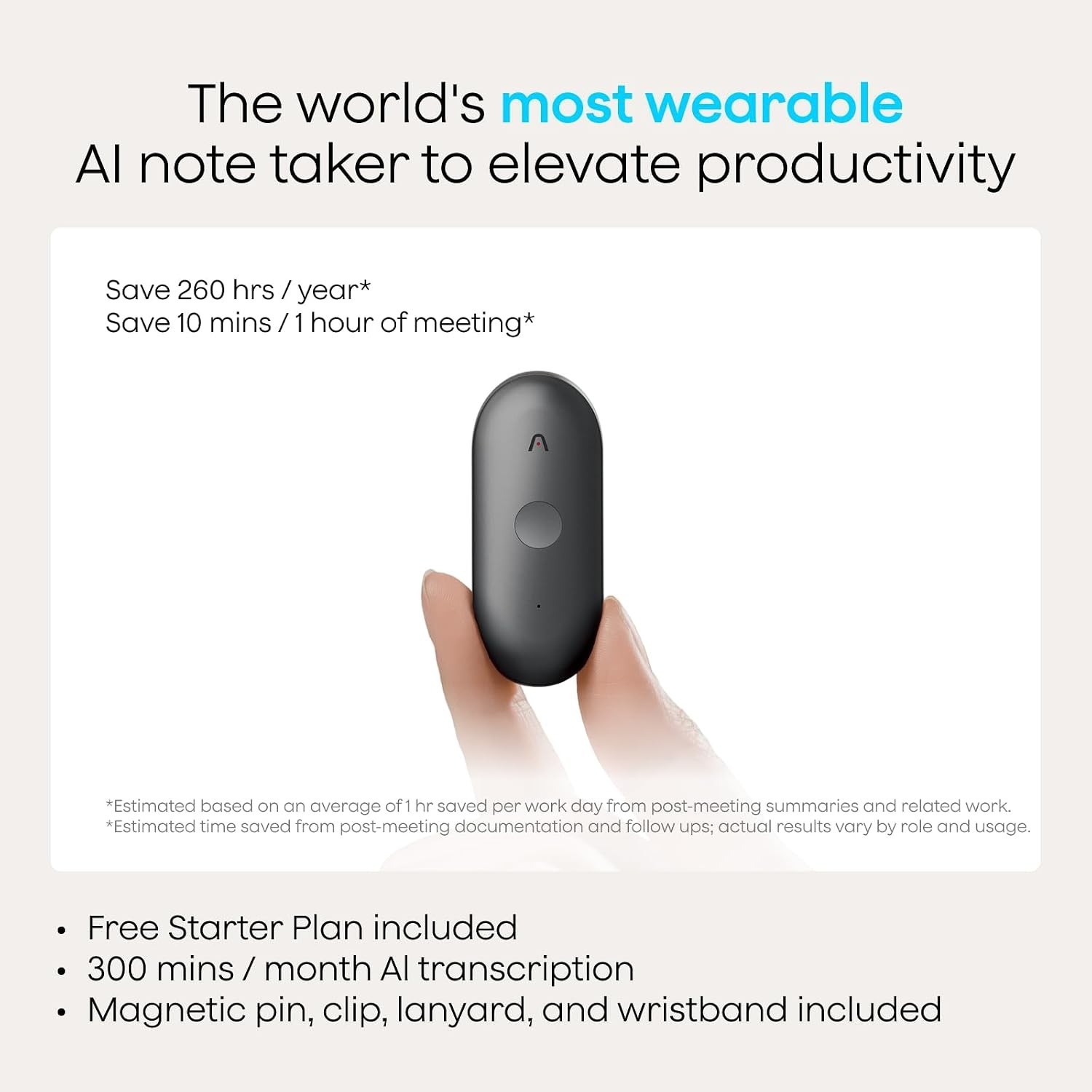 Plaud NotePin S Wearable AI Note Taker Voice Recorder, (Factory Sealed)