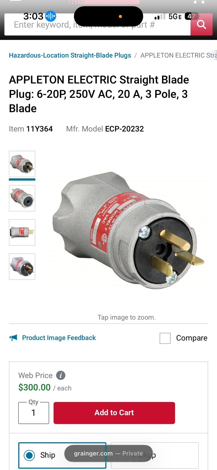NIB – Appleton – ECP1523 – 2W-3P Plug