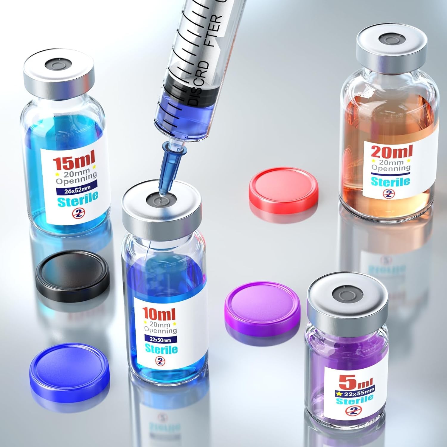 Sterile 10ml Vials with Self-Healing Injection Port Aluminum Cap for Medical Use