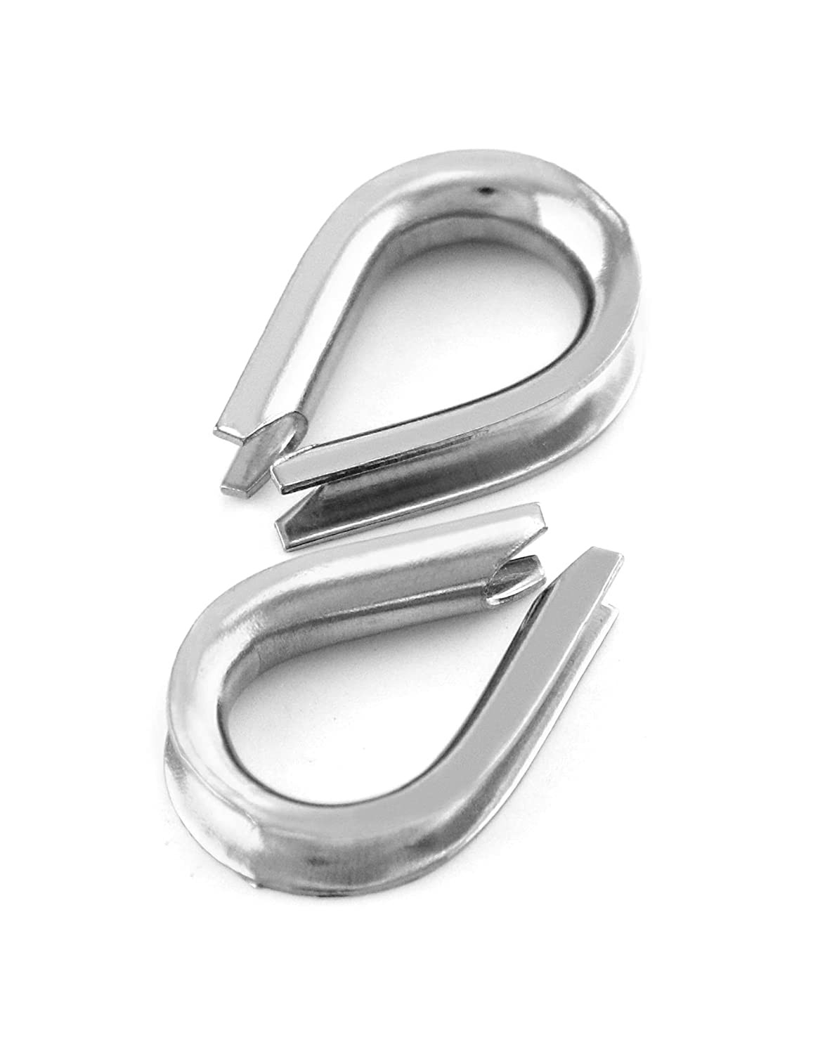 YAMASO 20pcs 1/4» M6 Stainless Steel Thimble for Diameter Wire M6, silver