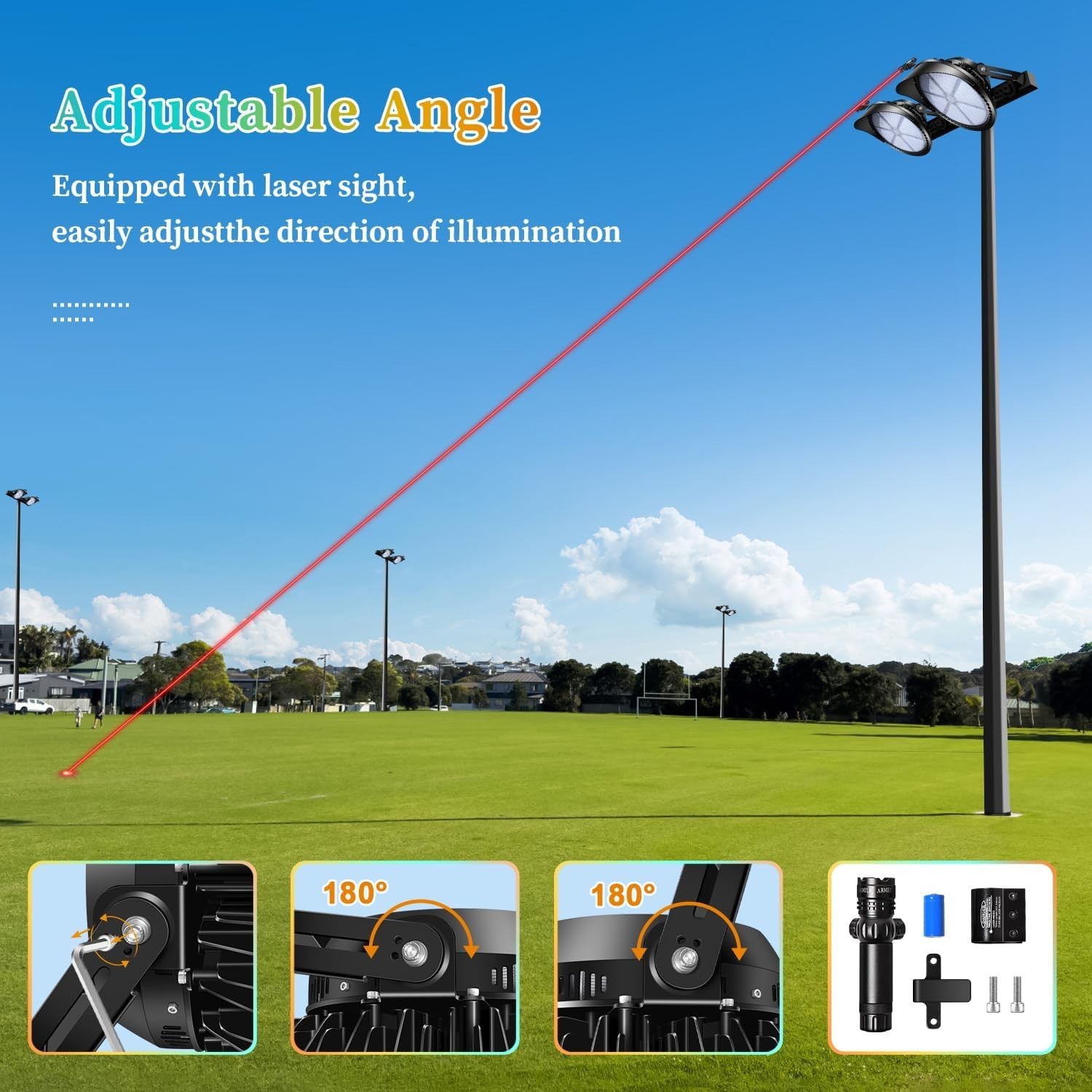 800W Dimmable LED Stadium Farm Arena Light IP66 Round Commercial Flood Light