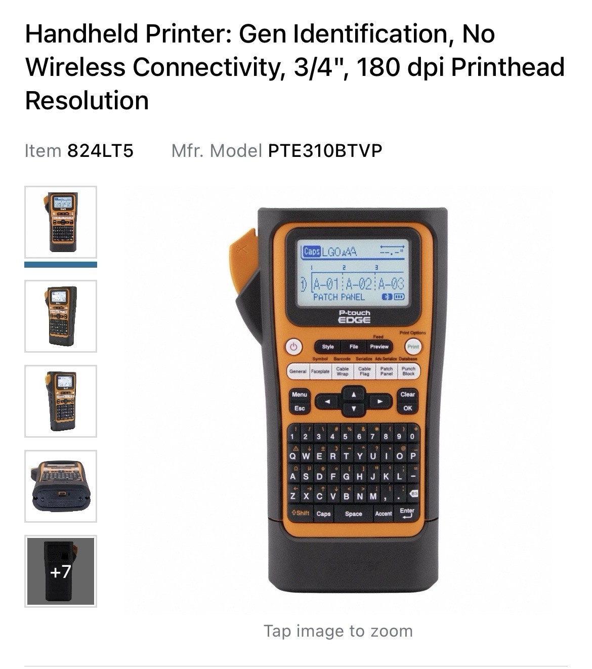 Brother P-Touch Edge PT-E310BTVP Label Printer, Bluetooth USB-C, Thermal B&W