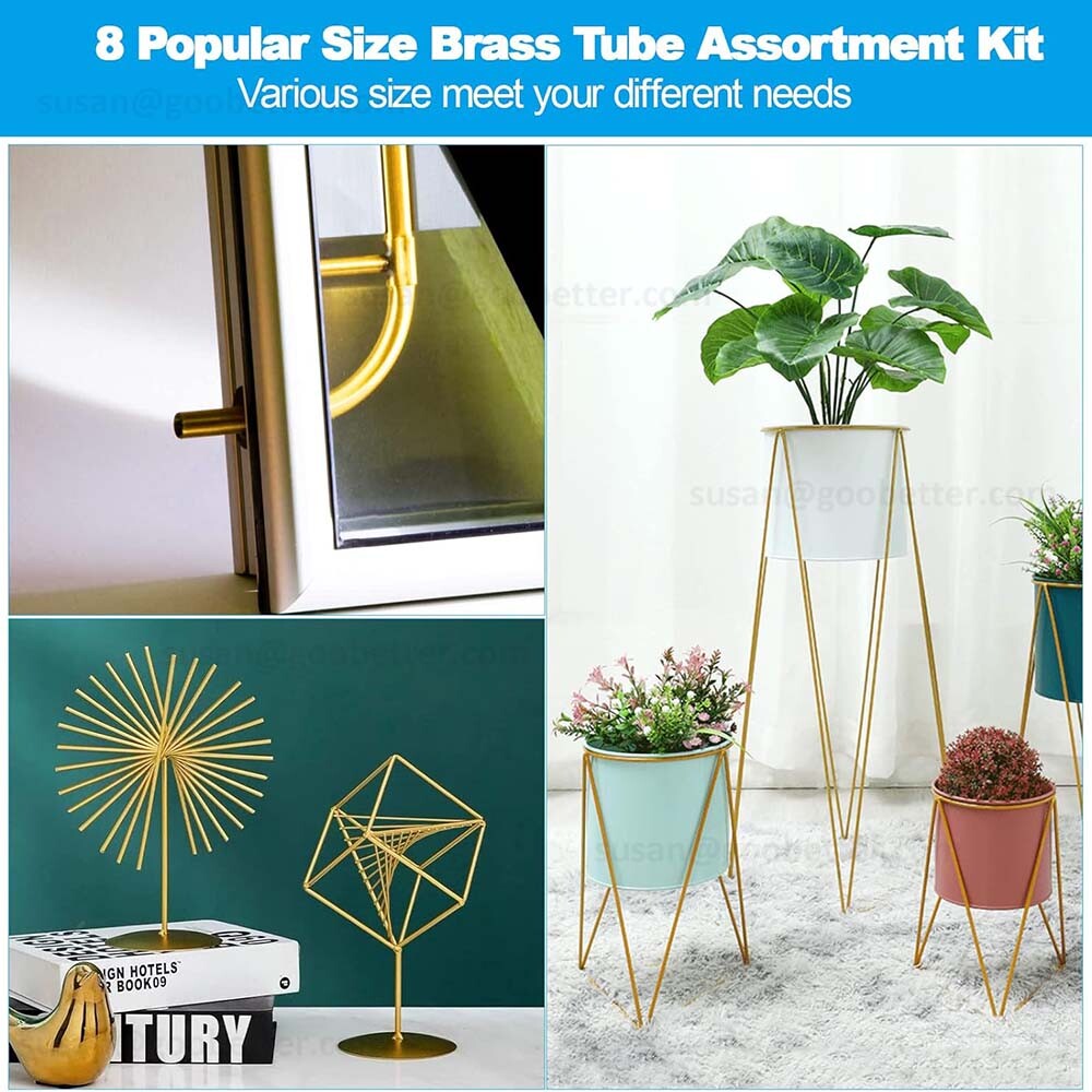 Brass Tube Round 2mm 3mm 4mm 5mm 6mm 7mm 8mm 10mm 12mm 14mm 15mm O.D. x 200mm
