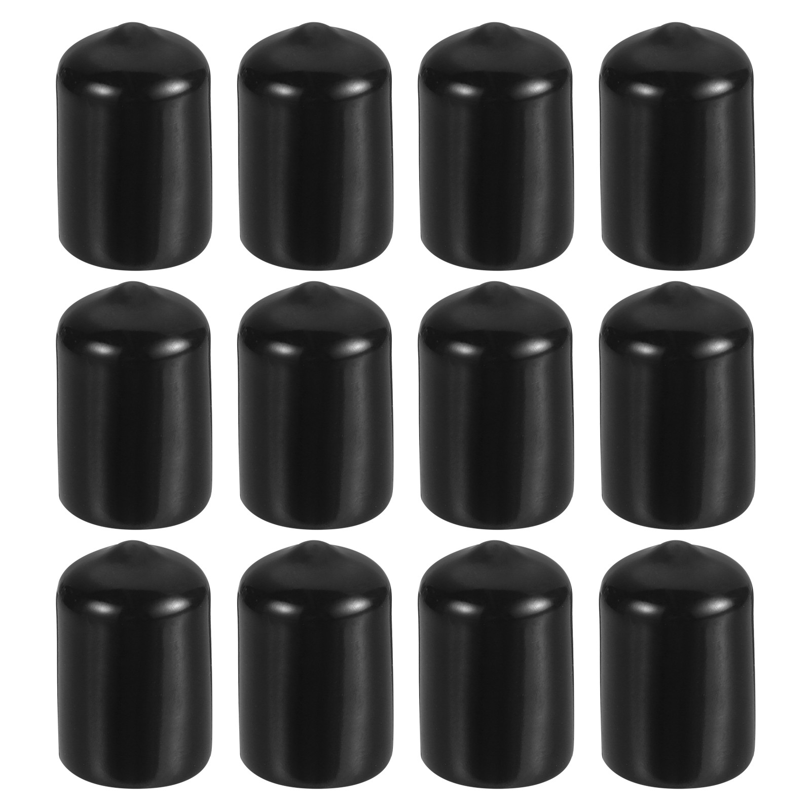 12Pack 11/16″ ID Round Rubber End Caps Flexible Rubber Bolt Covers Cap Black
