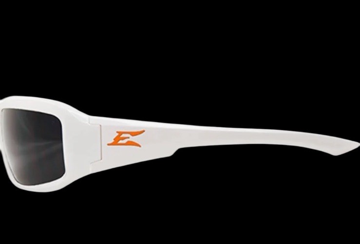 Edge Eyewear TXB246-E2 Smoke Lens White Frame Brazeau Polarized Safety Glasses