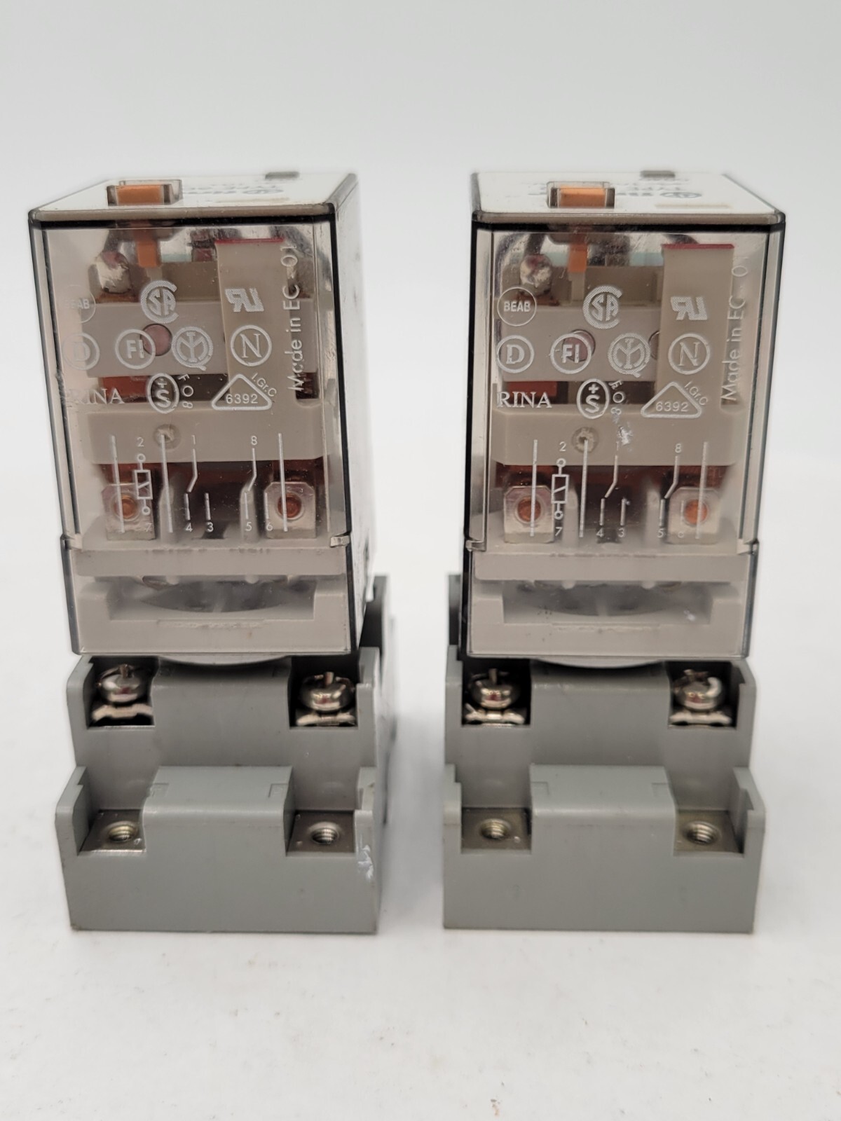 2PC Finder 60.12 General Purpose Relay 10A 250VAC Coil 120V with SR2P-05 Socket