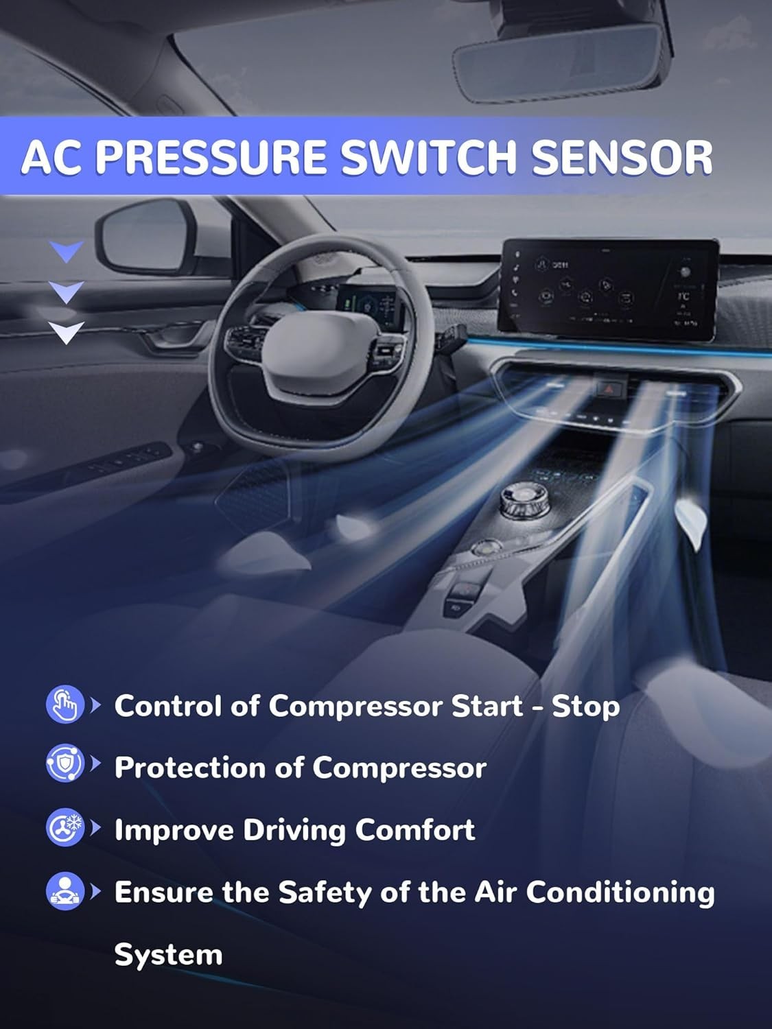 Reliable AC Pressure Sensor 13587668 for Multiple Vehicle Brands – Easy Install