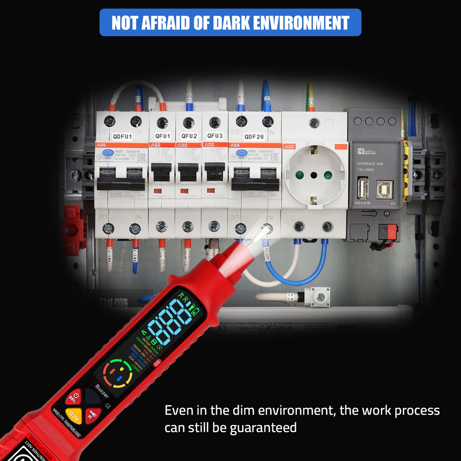 Non Contact Voltage Detector With LCD Display Neutral Live Wire Tester For Ci