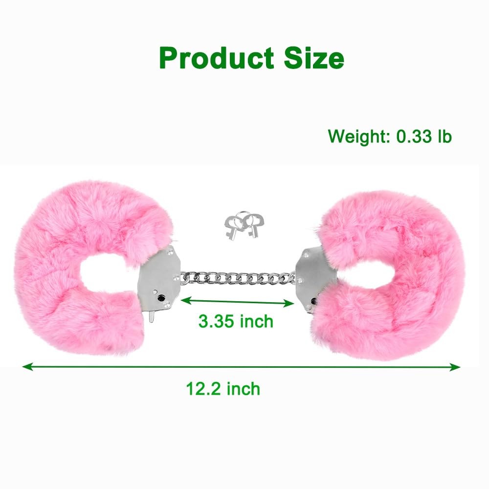 Handcuffs Fluffy with Keys, Fuzzy Sweater Hand Cuffs Set For Women Adult Coup…