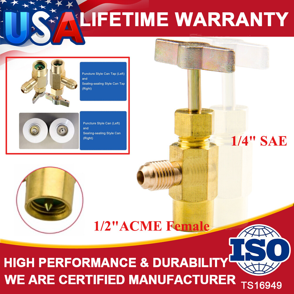 Can AC Tap Valve Opener Recharge Hose Adapter Tool Freon Car Self-Sealing US