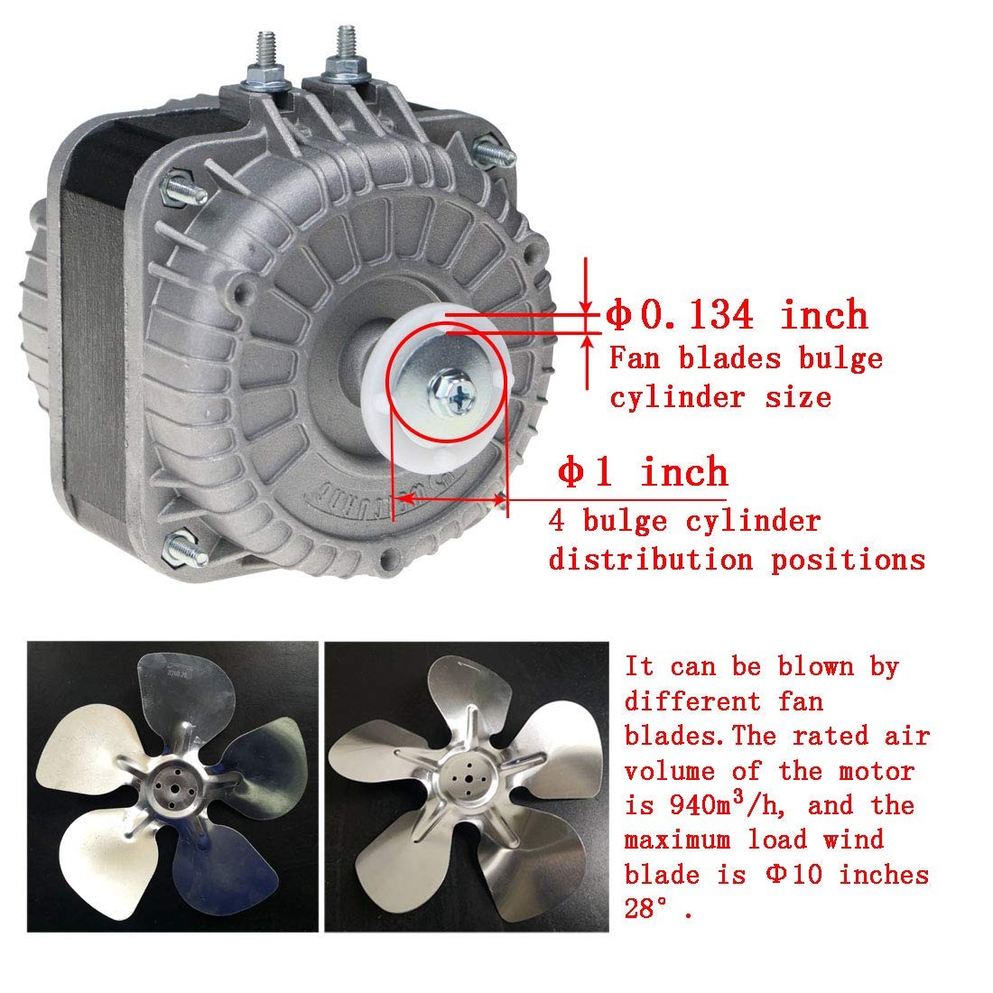 YZF18-25 AC Fan Motor 120V 60Hz 18W for Ventilation & Refrigeration