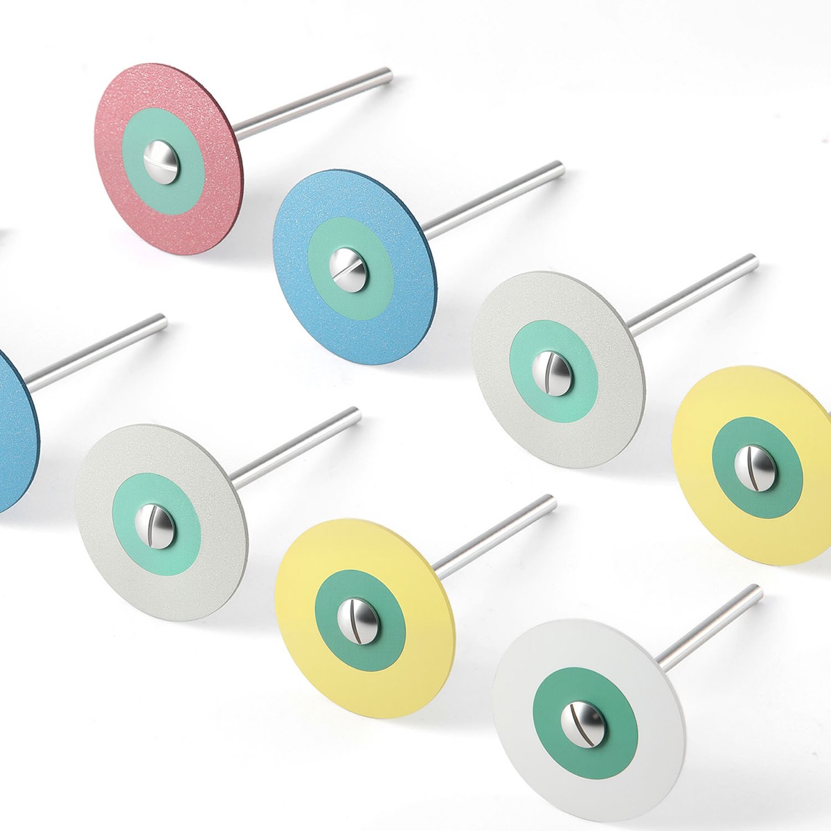 Dental Lab Ceramic Diamond Polisher Rubber Porcelain Wheel Discs Burs HP 2.35mm