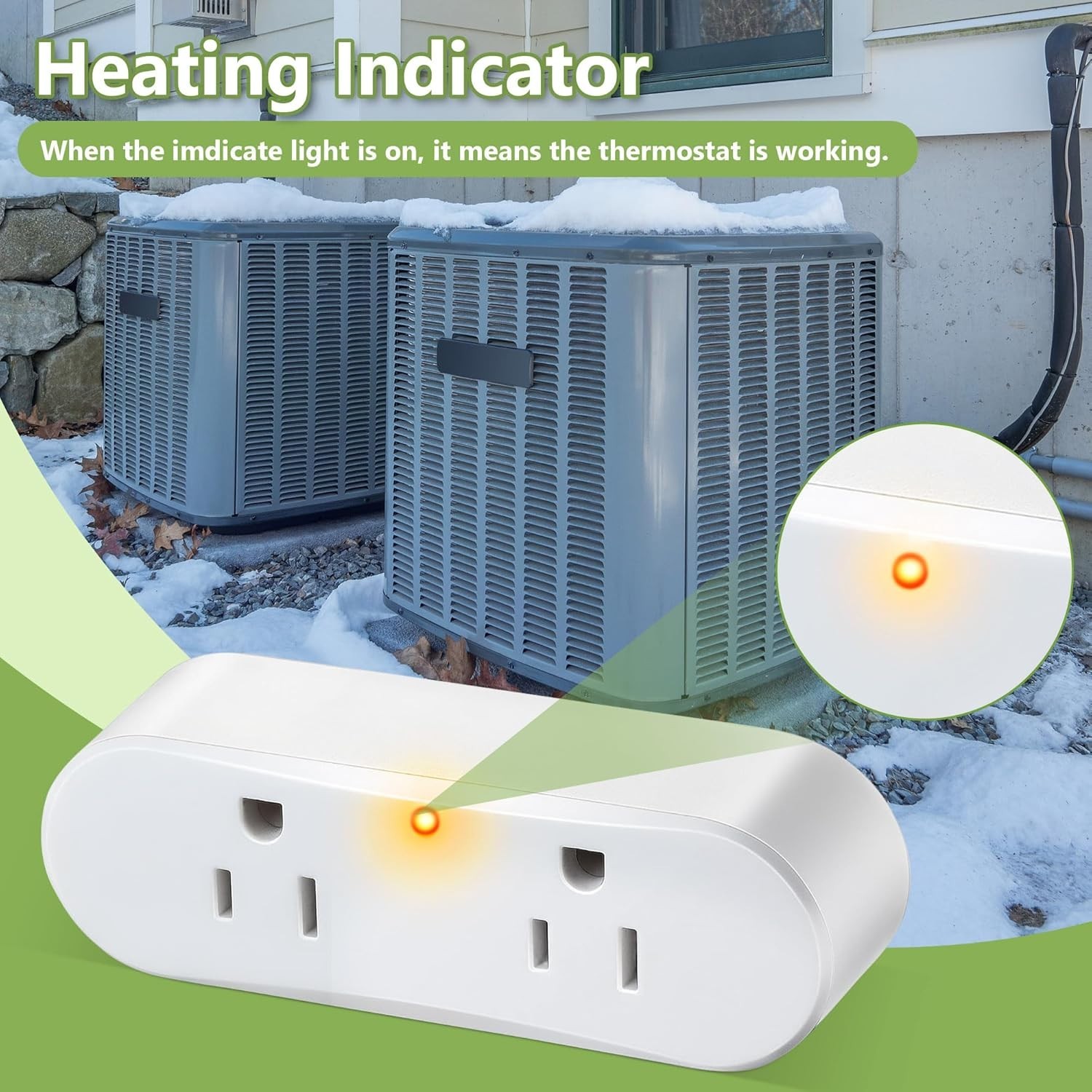 2 Pcs Thermal Cube, Auto on Below 32°F Off Above 50°F, Plug in