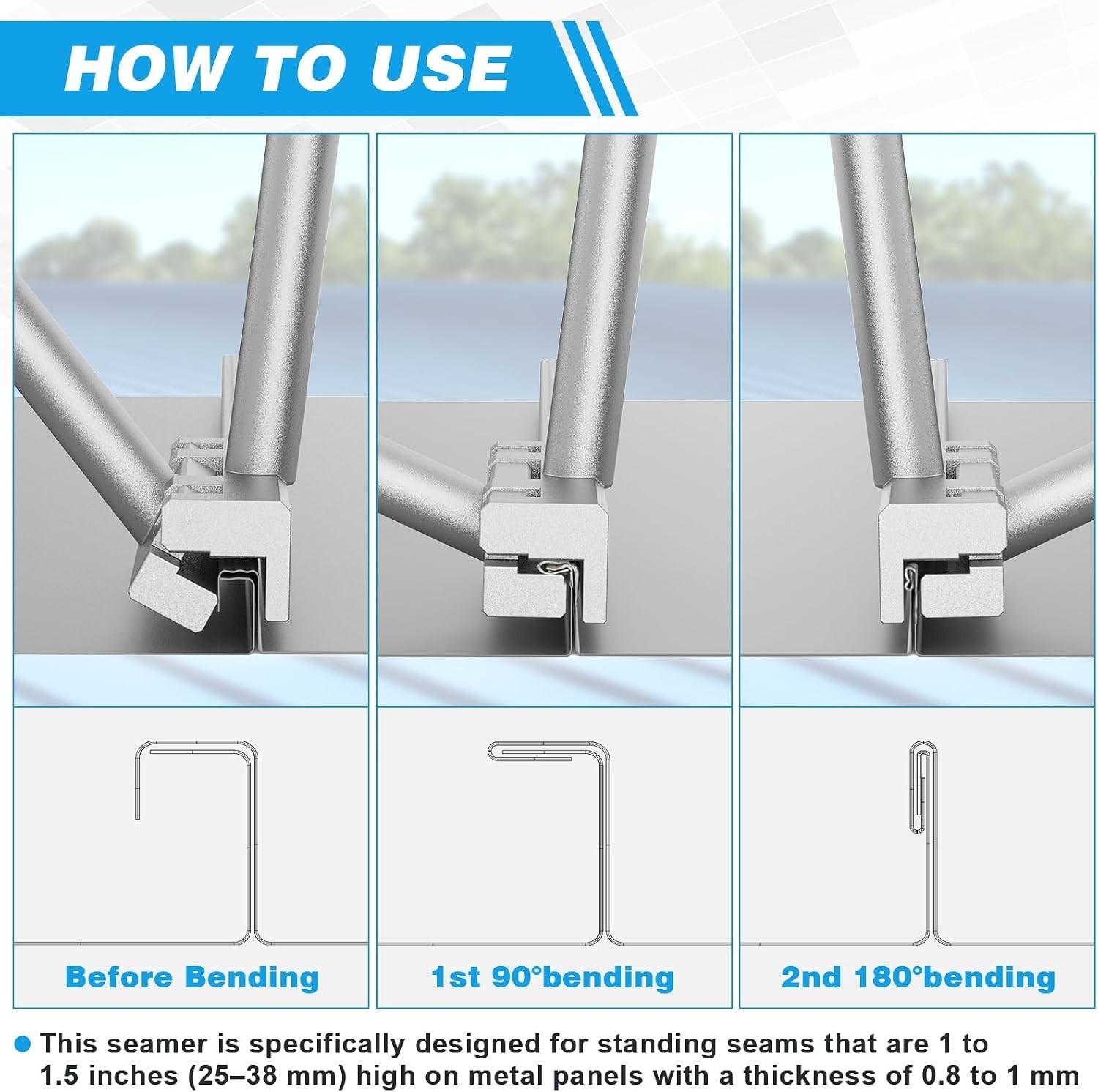 Heavy Duty Hand Seamer & Metal Bender Tool for Perfect Edges