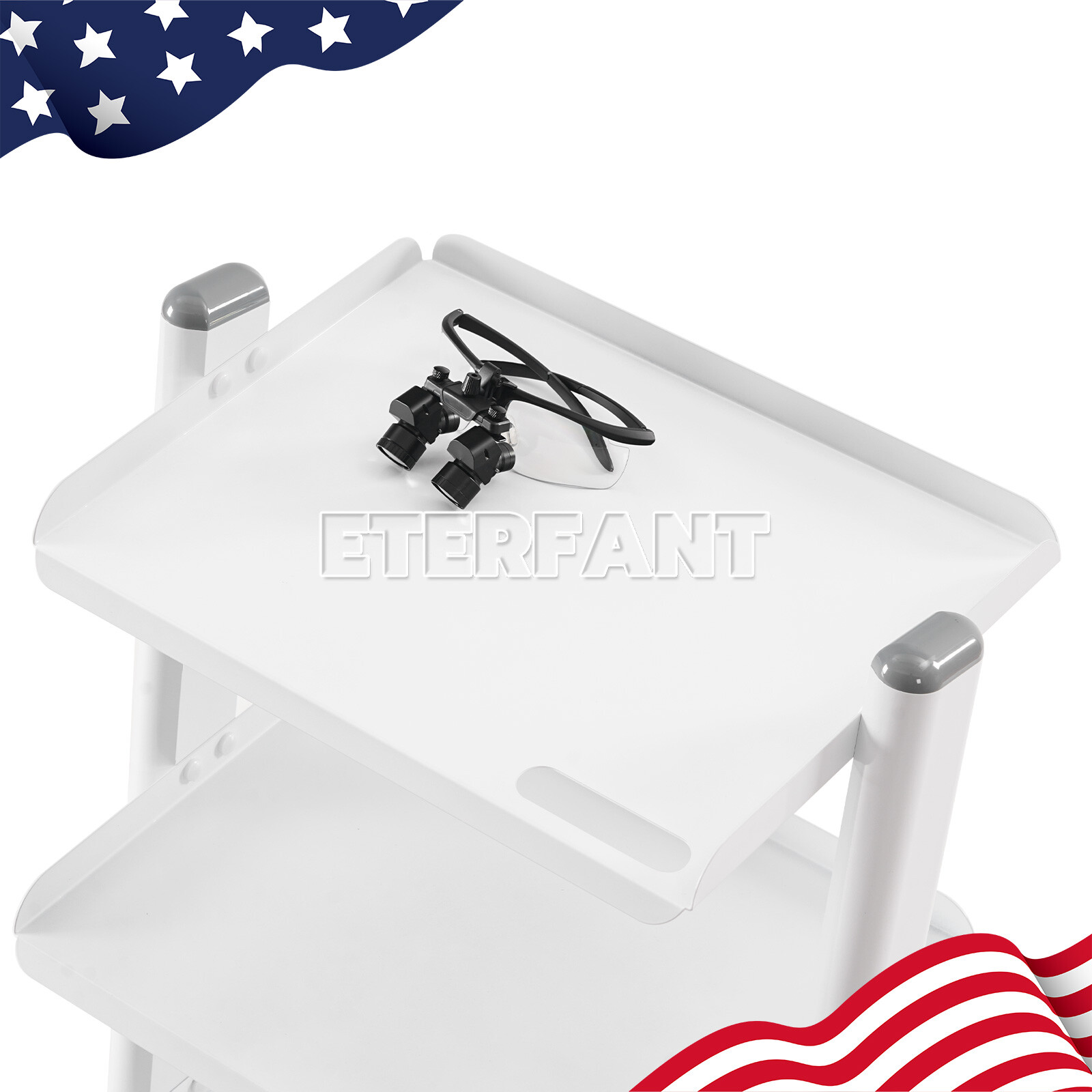 ETERFANT 3 Tiers Dental Trolley Cart Mobile Cart Medical Tool Instrument Cart