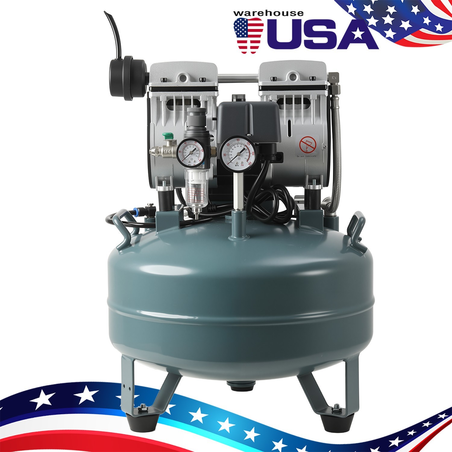 24L/40L Portable Dental Mobile Silent Oil-Free Air Compressor Pump FDA