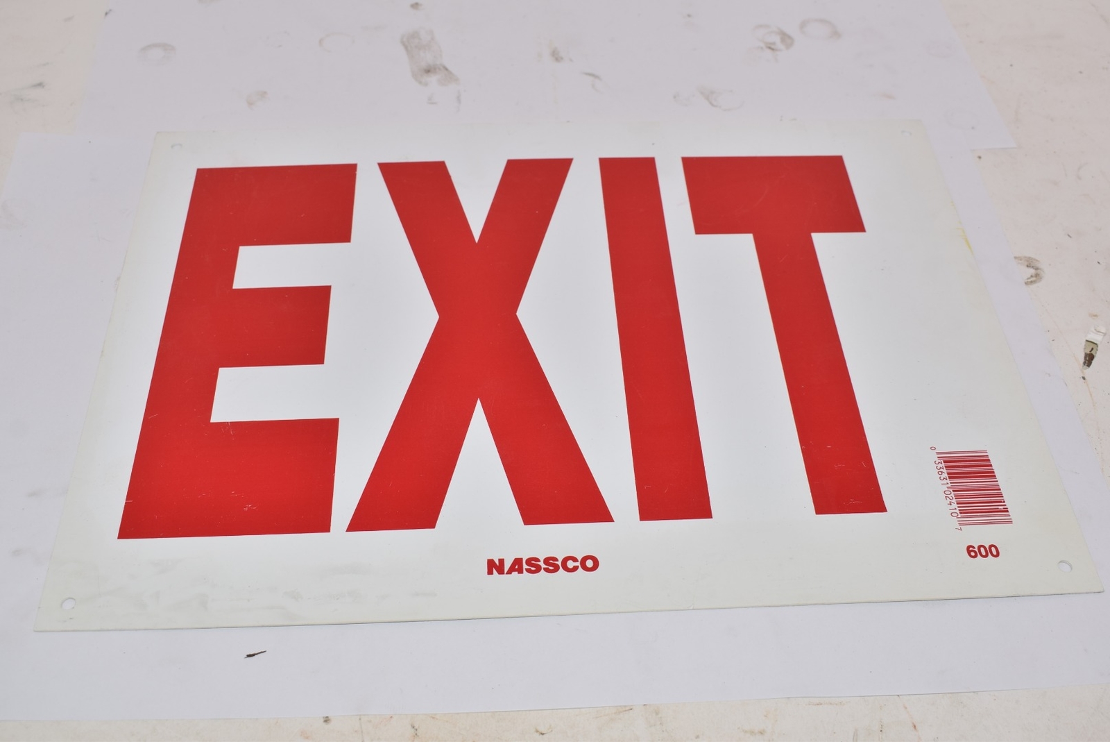 Lot of 3 NEW Nassco Exit Signs, Polyester, 14” W 10” H
